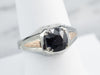 Two Tone Gold Vintage Spinel Solitaire Ring