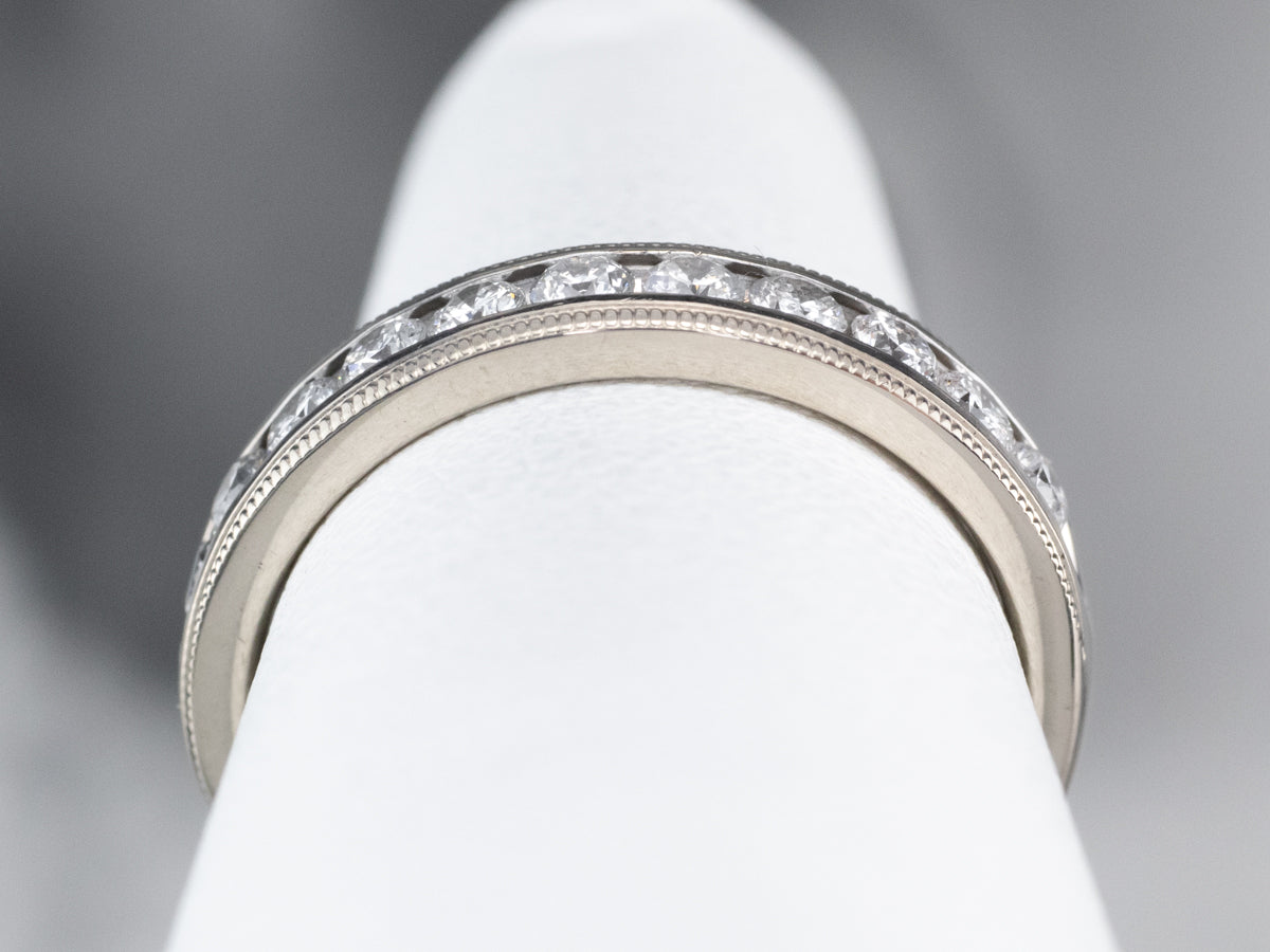 Channel Set Diamond Wedding Band