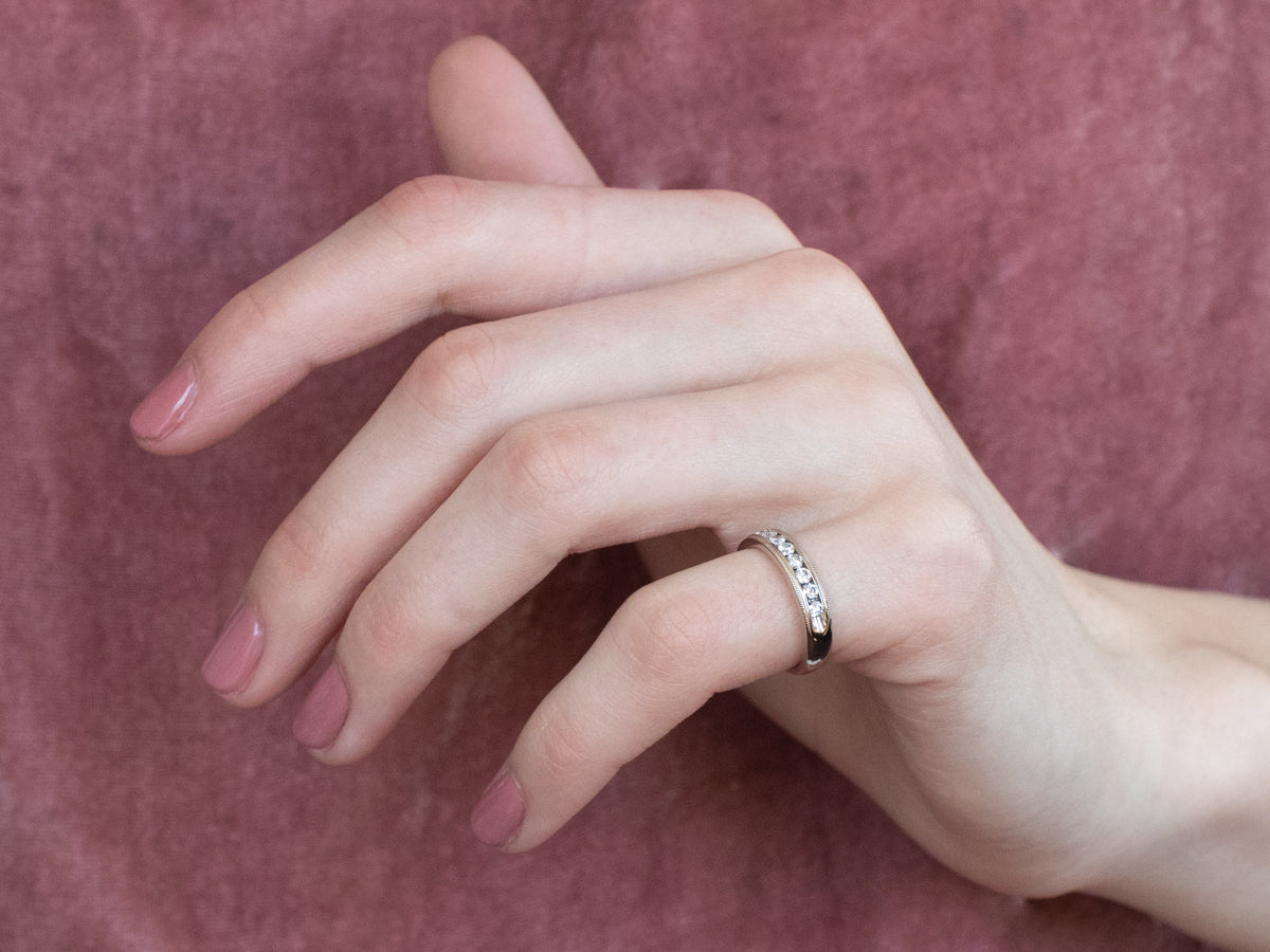 Channel Set Diamond Wedding Band