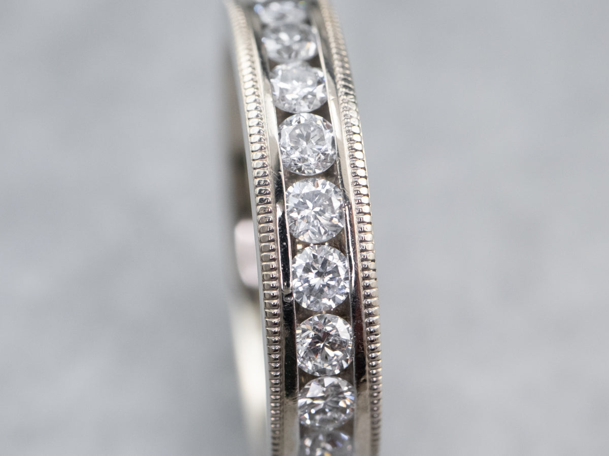 Channel Set Diamond Wedding Band