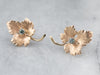 Green Sapphire Gold Leaf Earrings