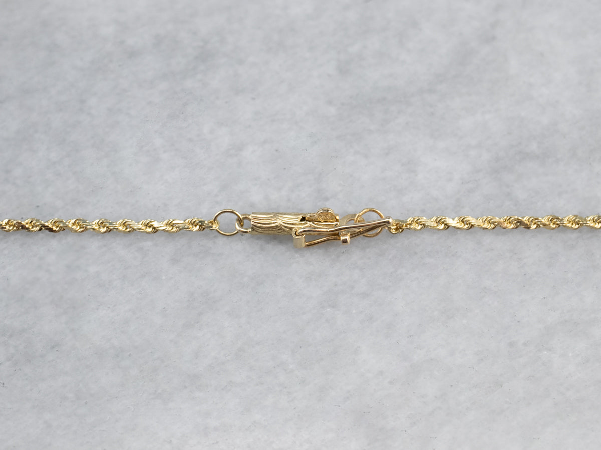 14K Gold Long Rope Twist Chain