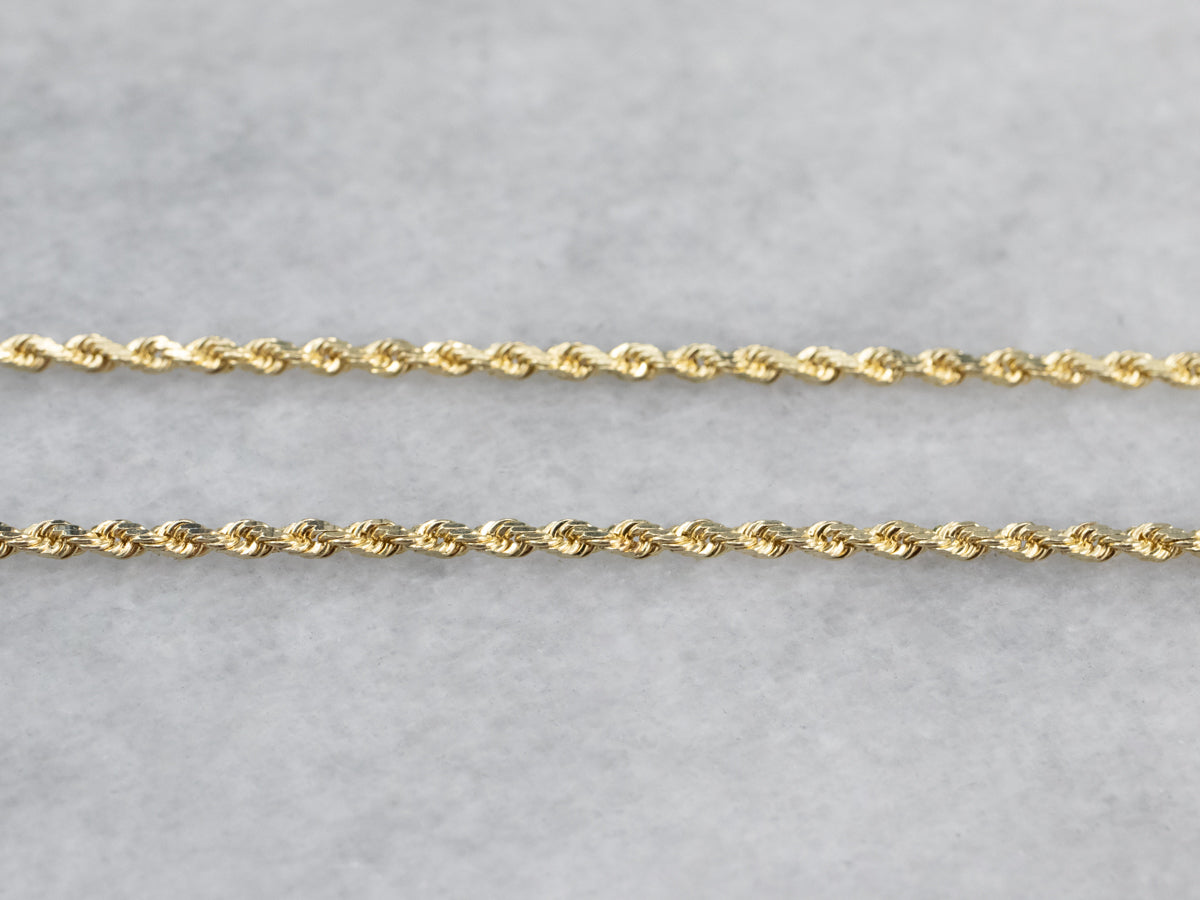 14K Gold Long Rope Twist Chain