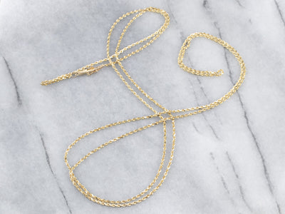 14K Gold Long Rope Twist Chain