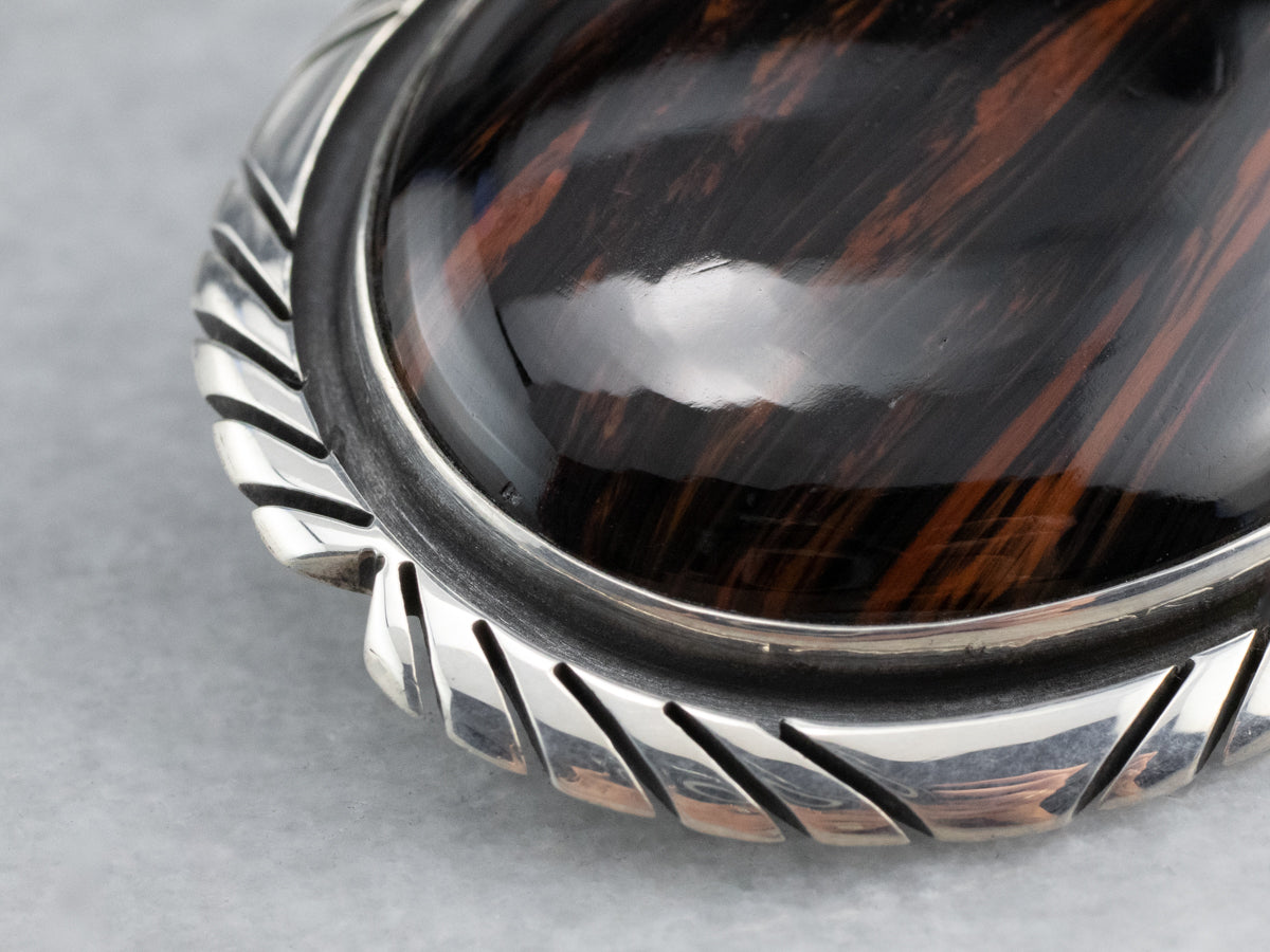 Sterling Silver Jasper Brooch or Pendant
