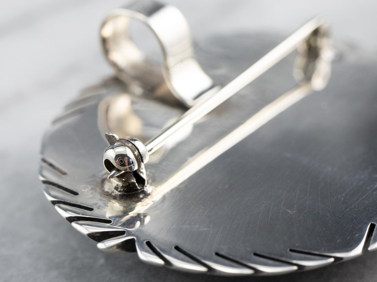 Sterling Silver Jasper Brooch or Pendant