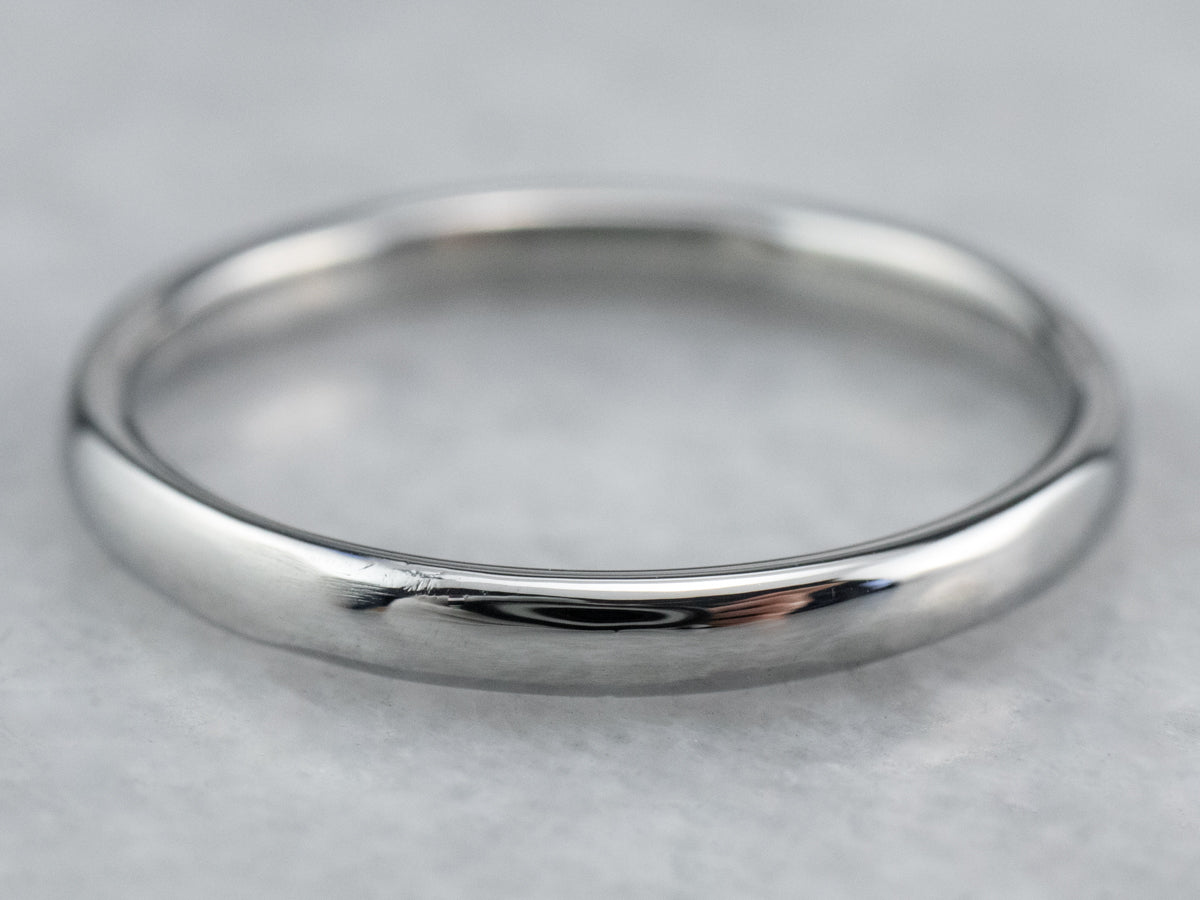 Plain 18K White Gold Wedding Band