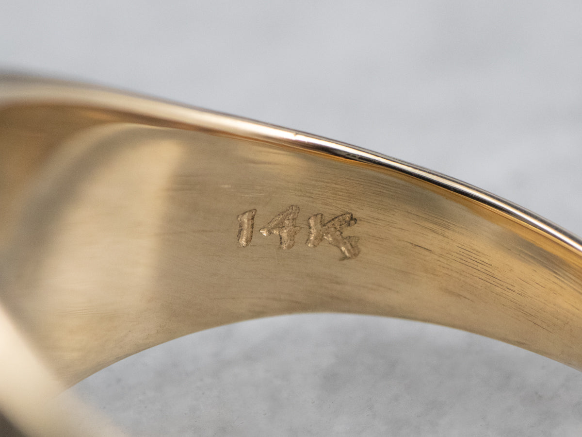 Unisex Plain Gold Signet Ring