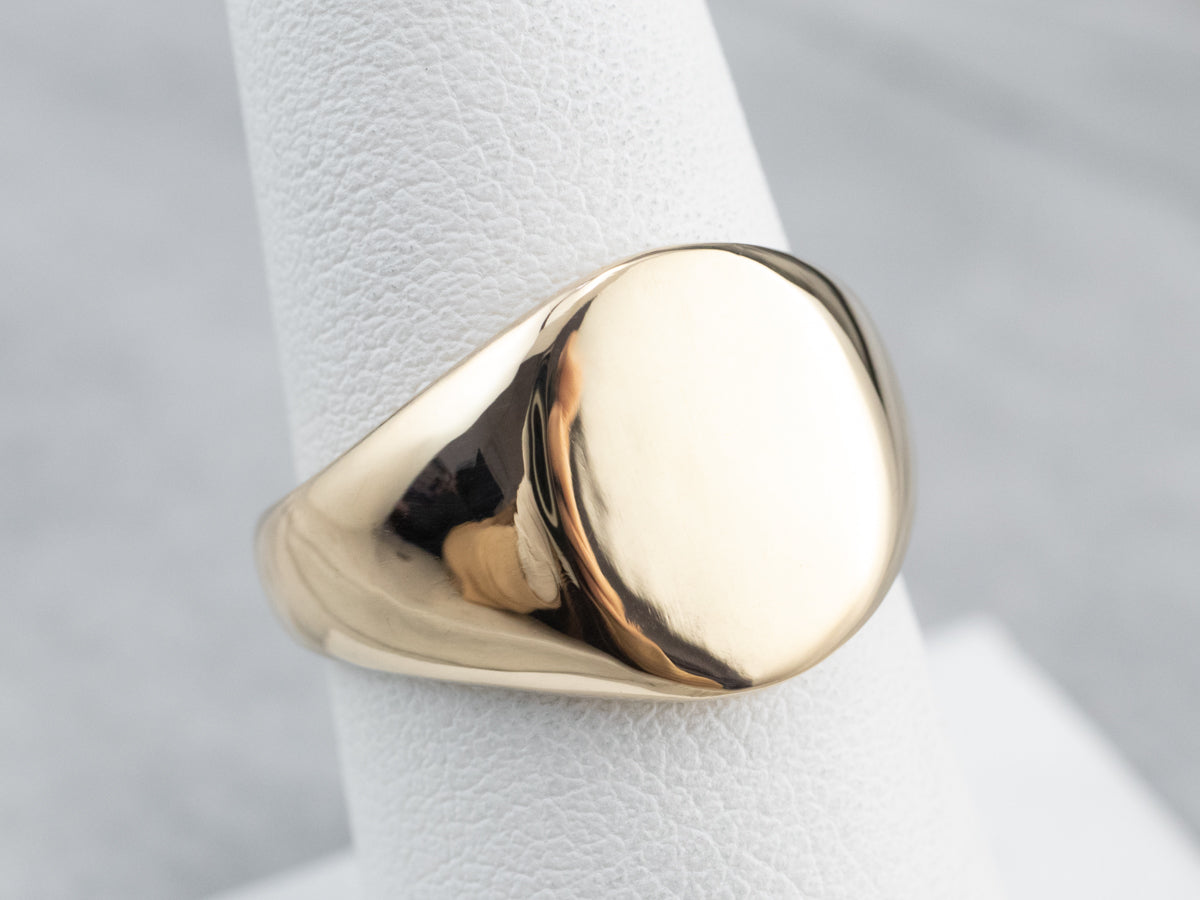 Unisex Plain Gold Signet Ring