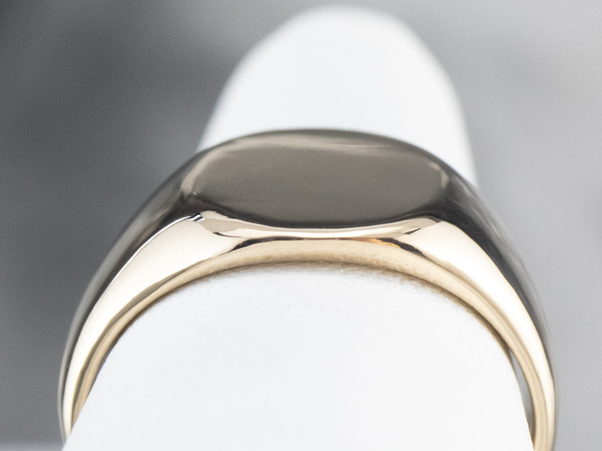 Unisex Plain Gold Signet Ring