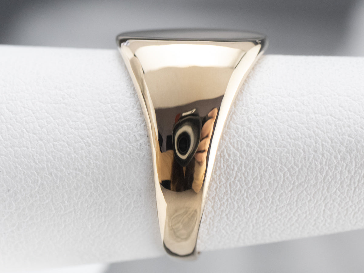 Unisex Plain Gold Signet Ring