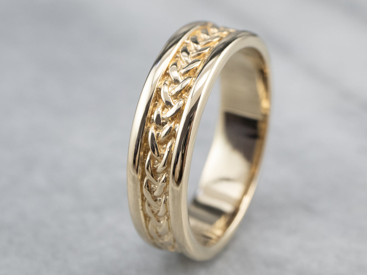 Vintage Gold Braided Pattern Band - Market Square Jewelers