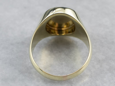 Plain 14K Green Gold Signet Ring