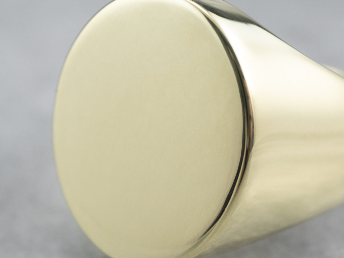 Plain 14K Green Gold Signet Ring