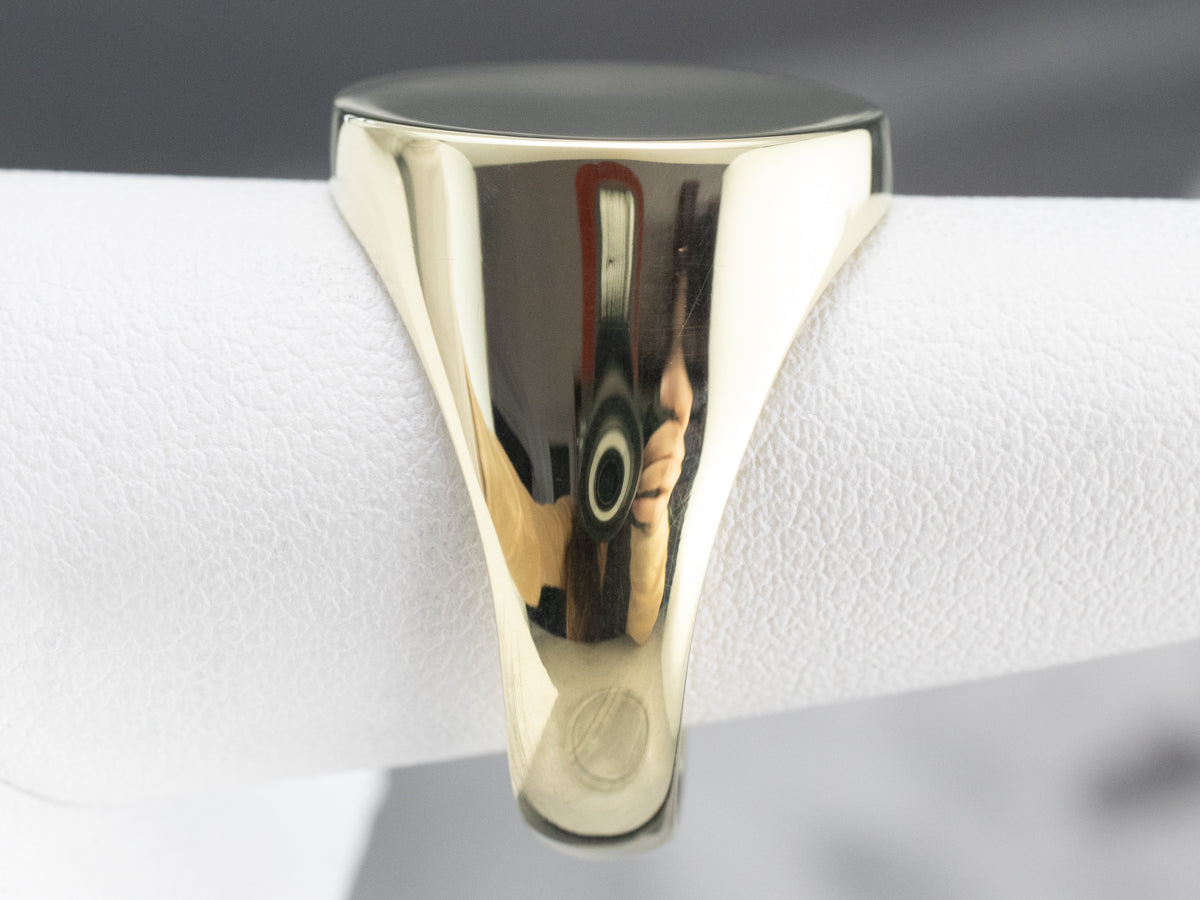 Plain 14K Green Gold Signet Ring