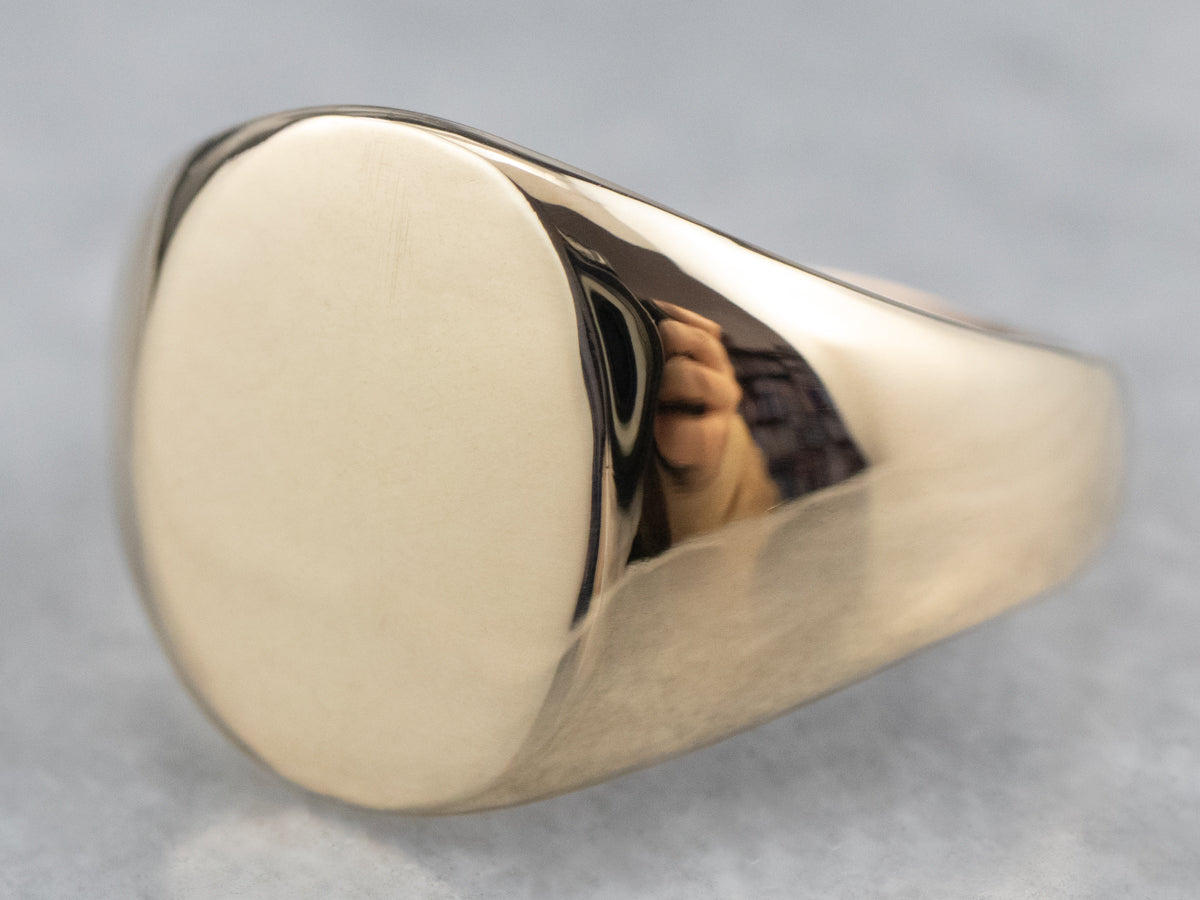 Unisex Plain Gold Signet Ring