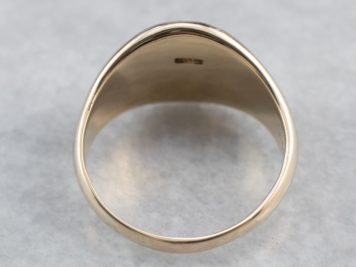 Unisex Plain Gold Signet Ring