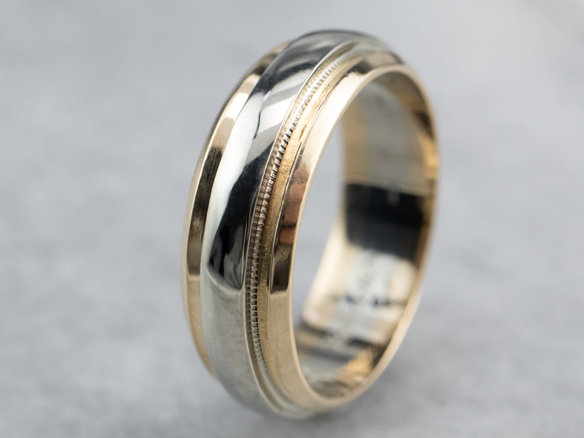 Two Tone Gold Wedding Band