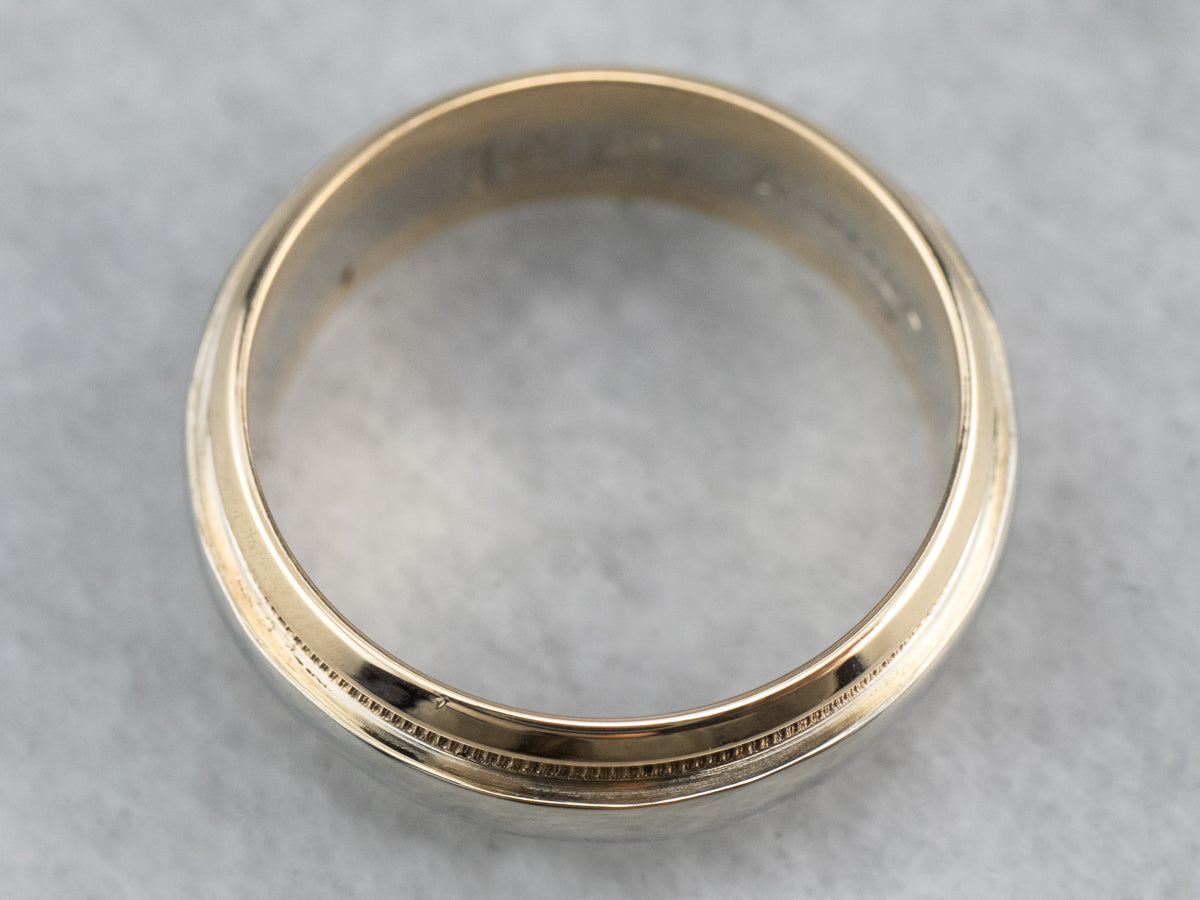 Two Tone Gold Wedding Band