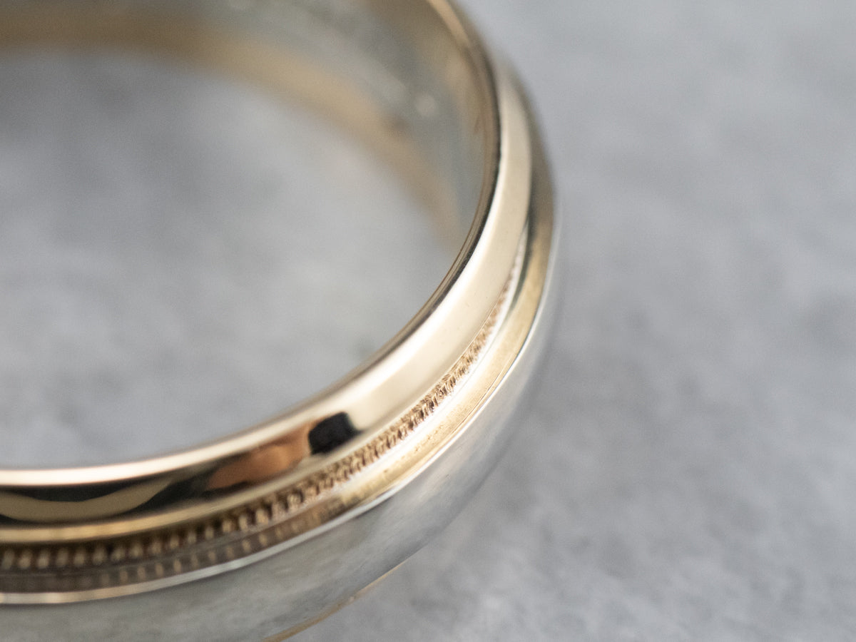Two Tone Gold Wedding Band
