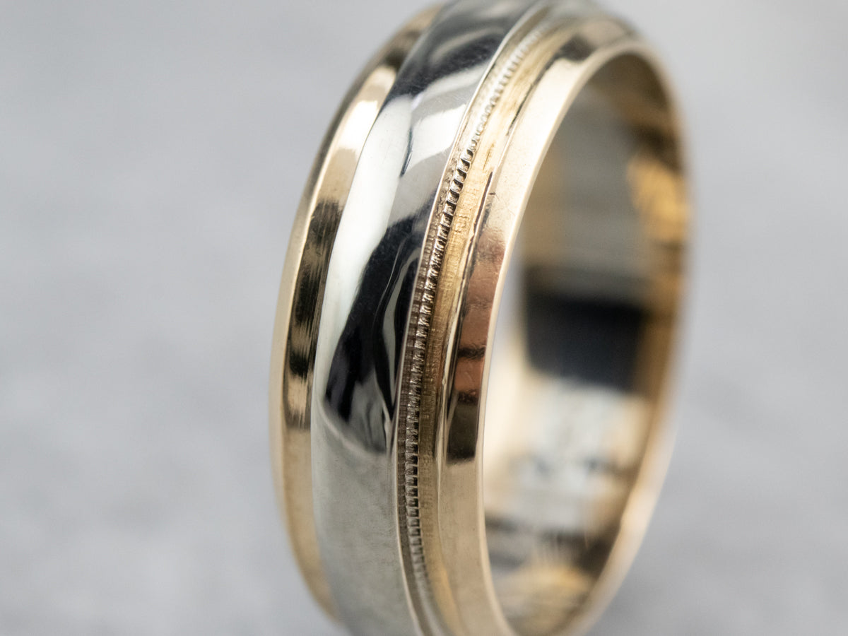 Two Tone Gold Wedding Band