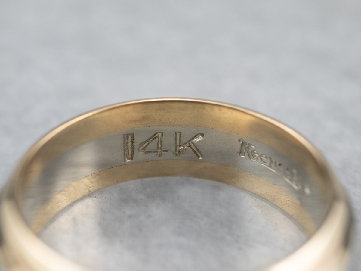 Two Tone Gold Wedding Band