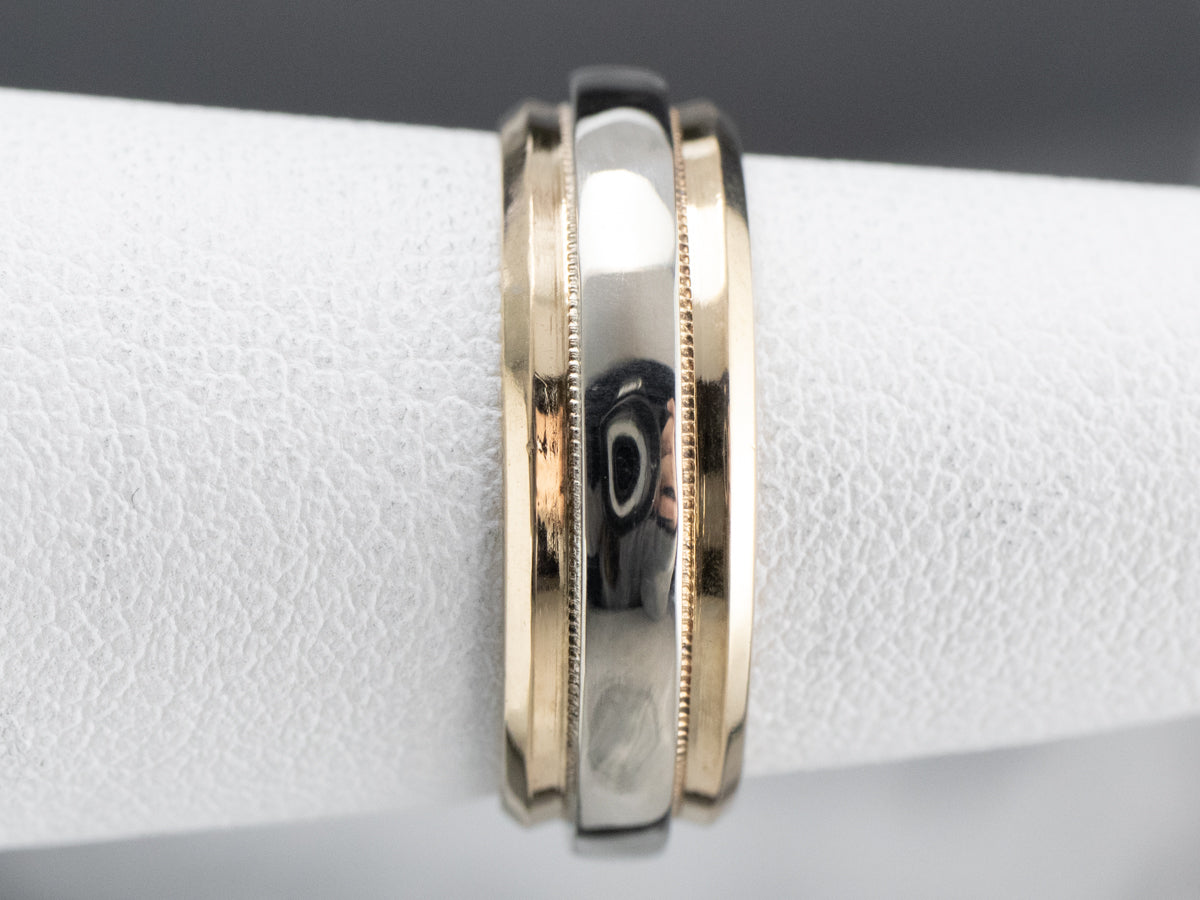 Two Tone Gold Wedding Band