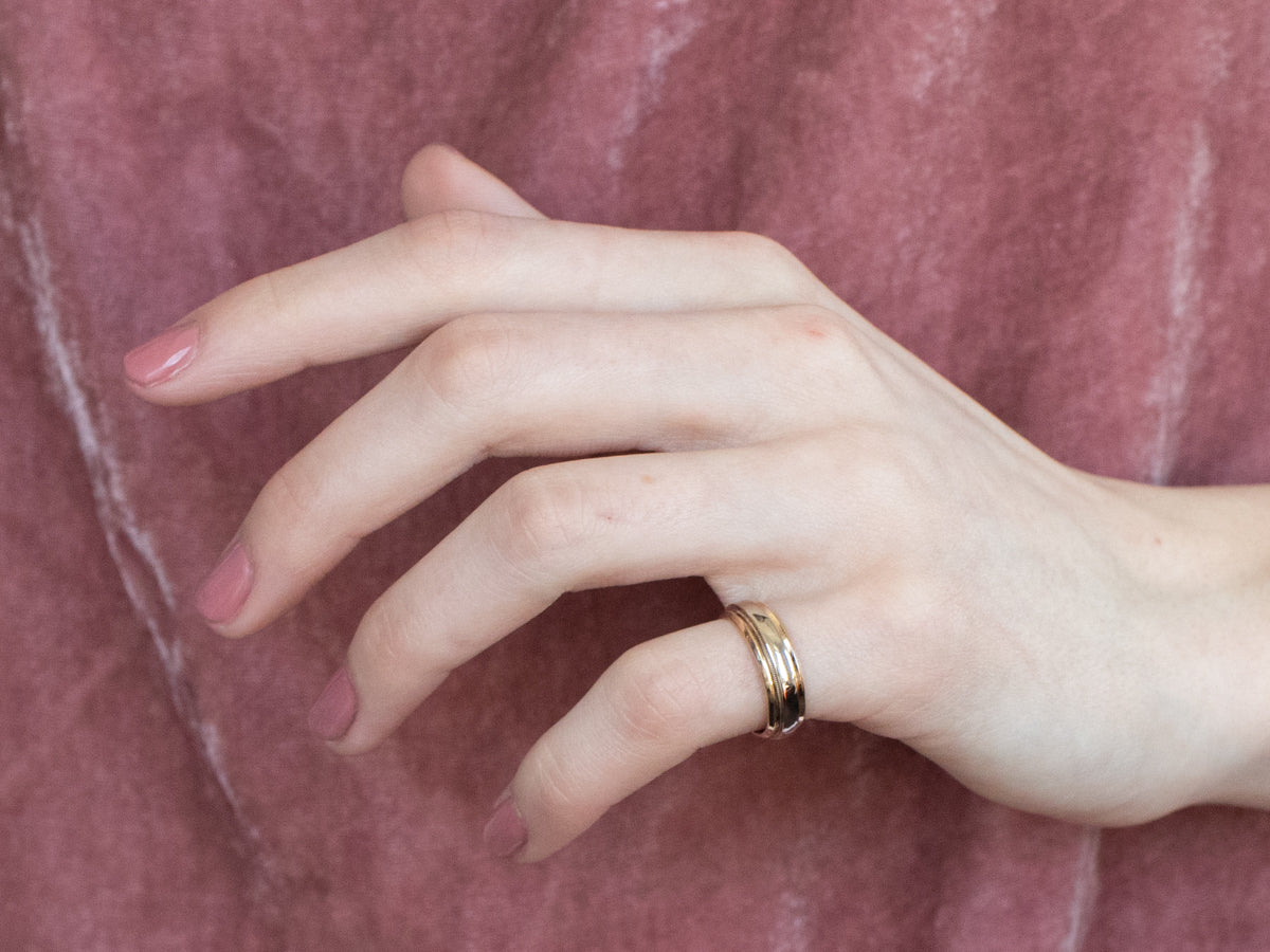 Two Tone Gold Wedding Band