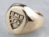 Vintage Coat of Arms Gold Signet Ring