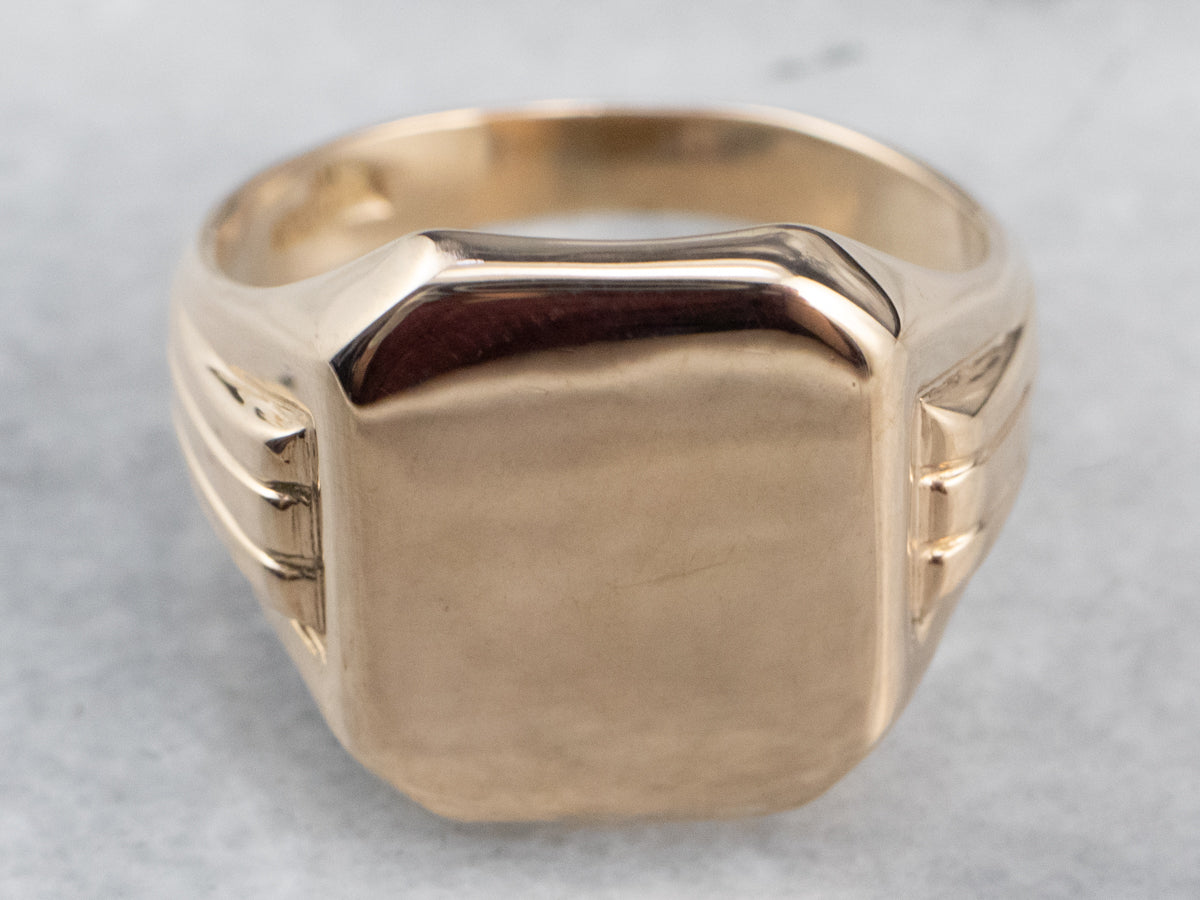 Vintage 10K Gold Men's Signet Ring
