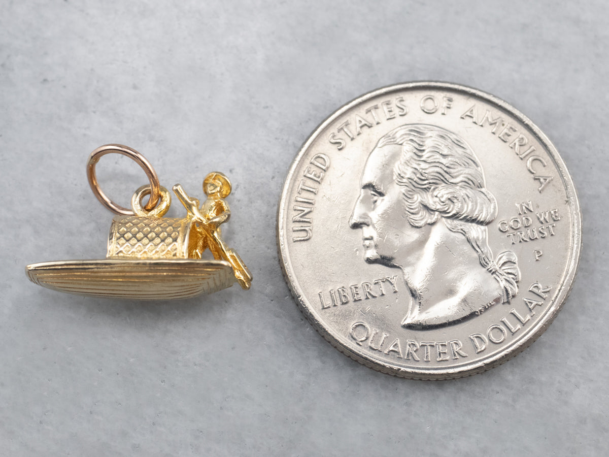 Vintage Gold River Boat Charm
