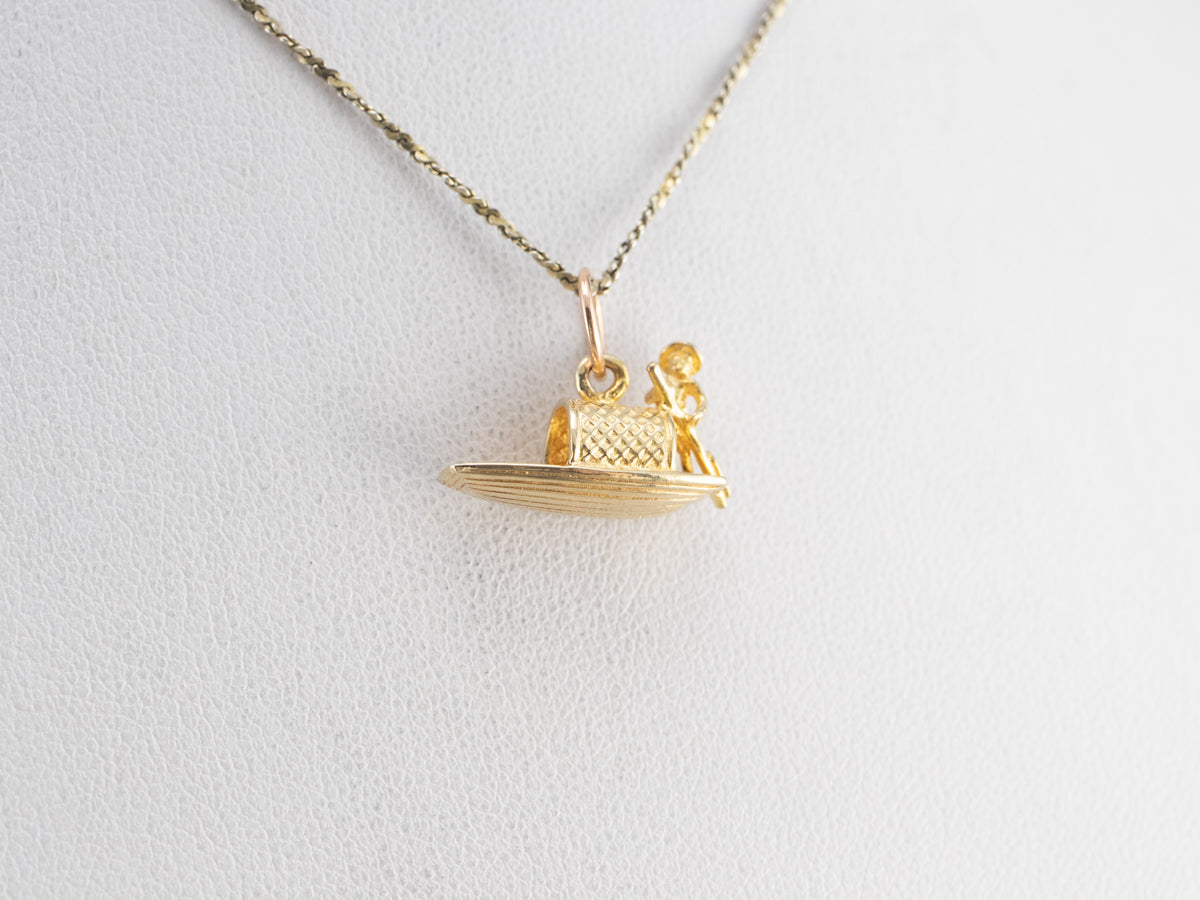 Vintage Gold River Boat Charm