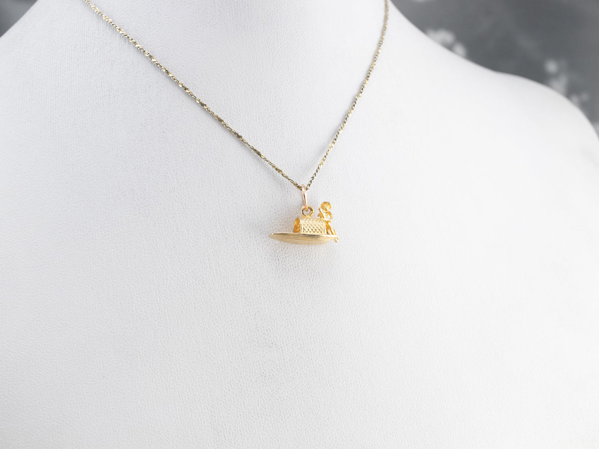 Vintage Gold River Boat Charm