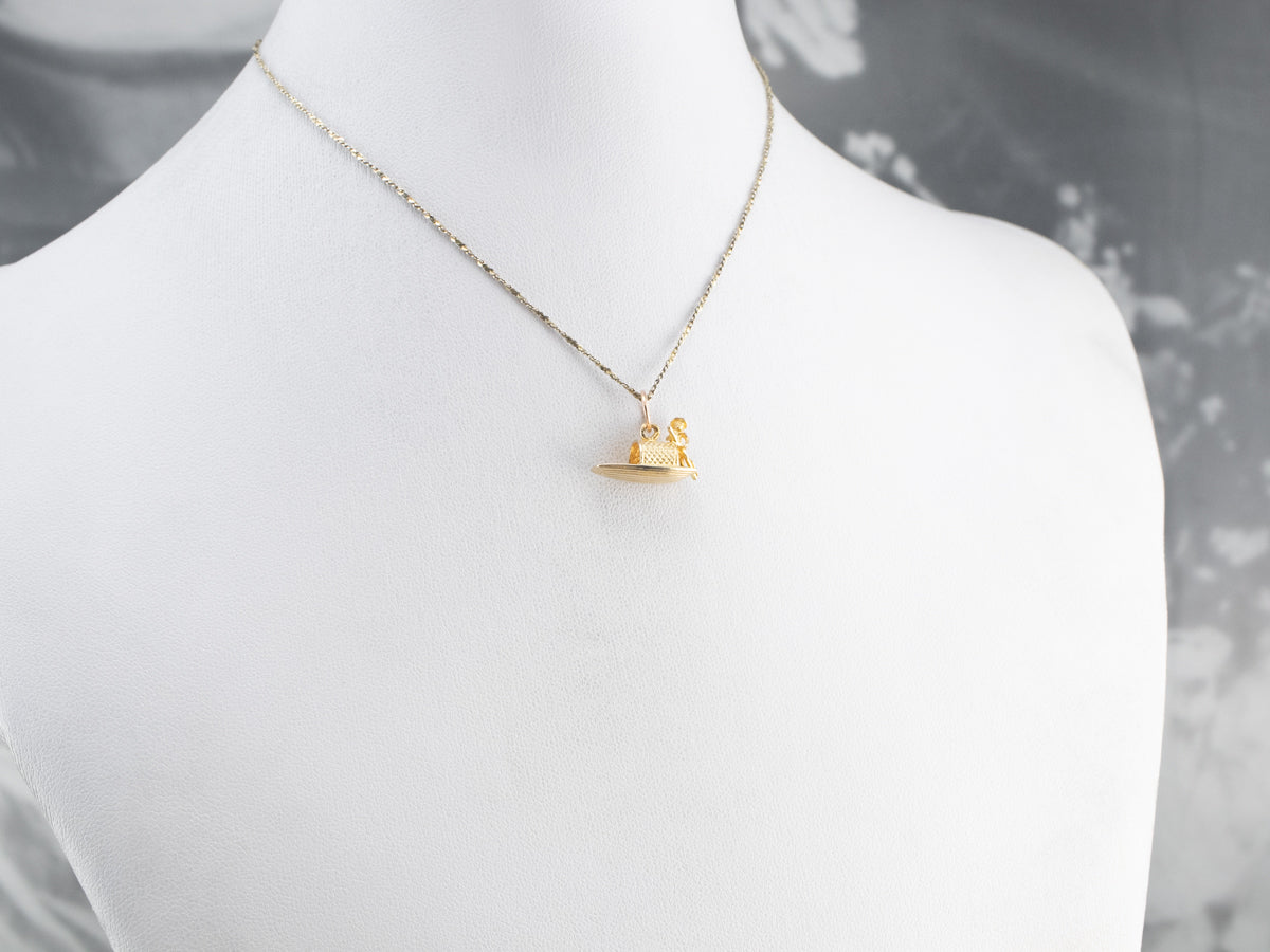 Vintage Gold River Boat Charm