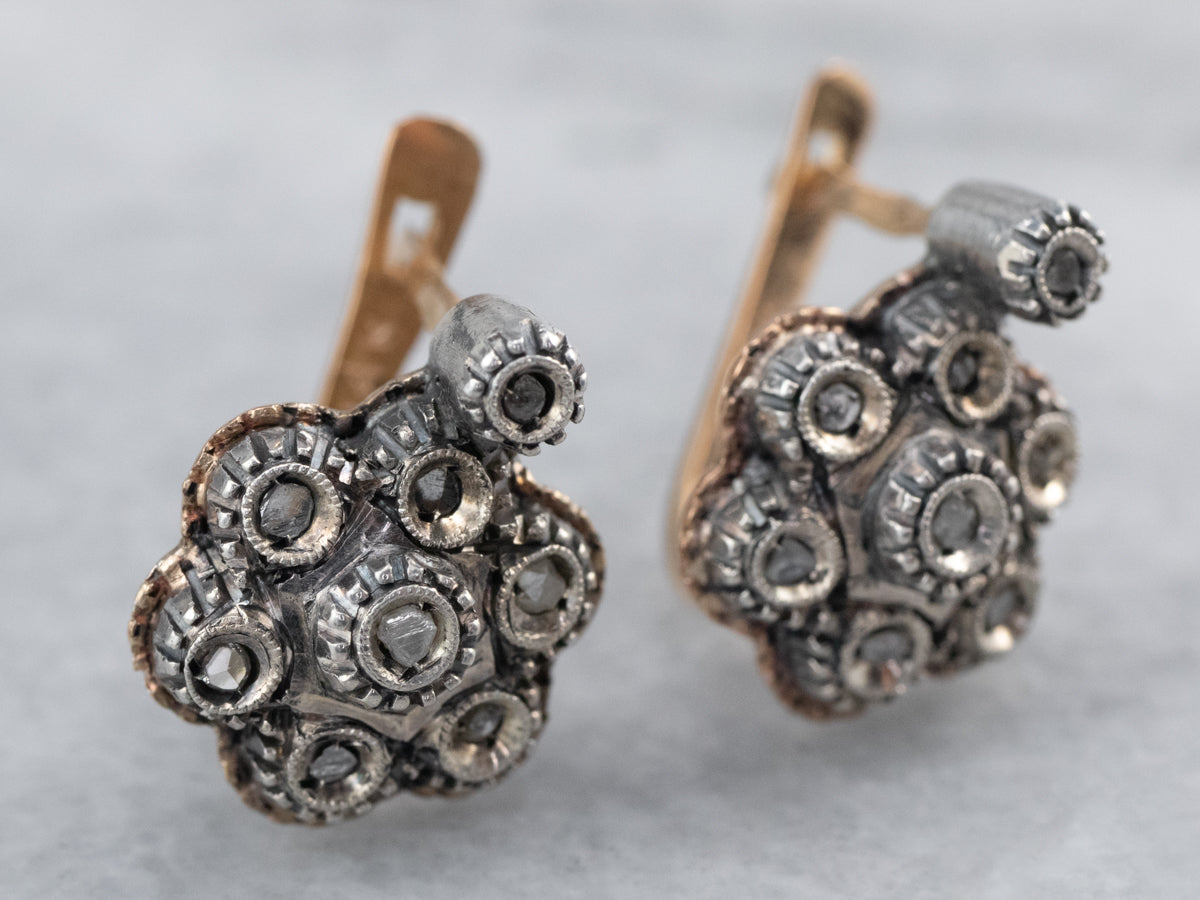 Antique Rose Cut Diamond Earrings