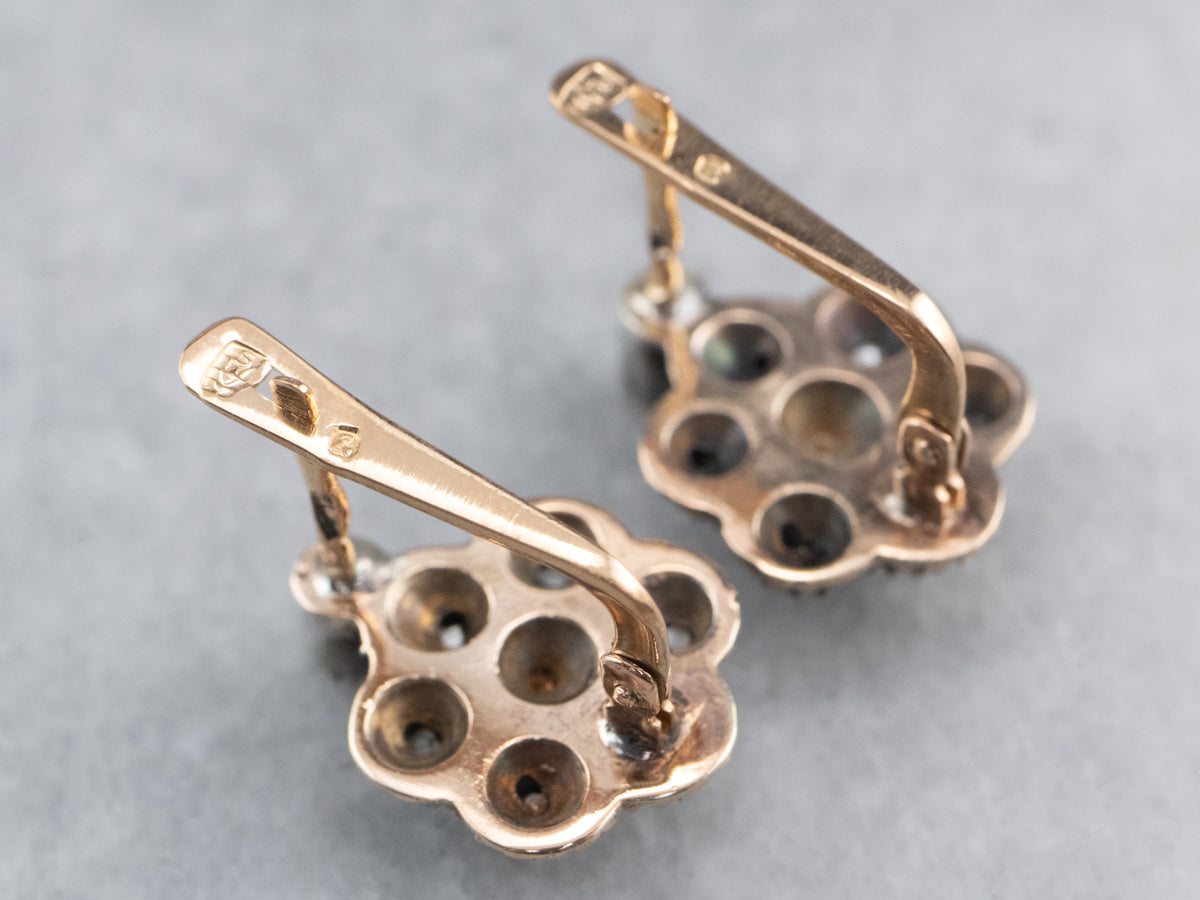 Antique Rose Cut Diamond Earrings