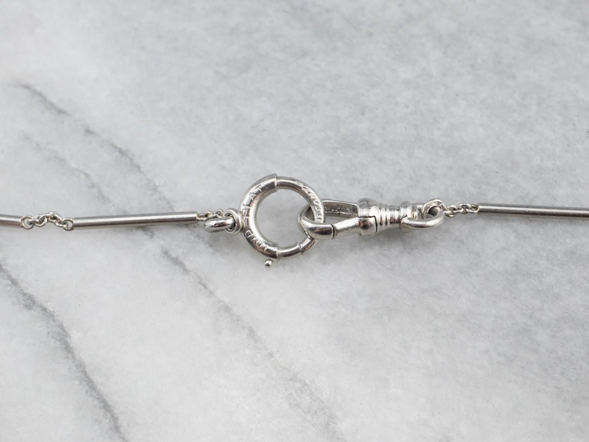 Cadena de reloj Art Déco Tiffany &amp; Co Pearl Platinum