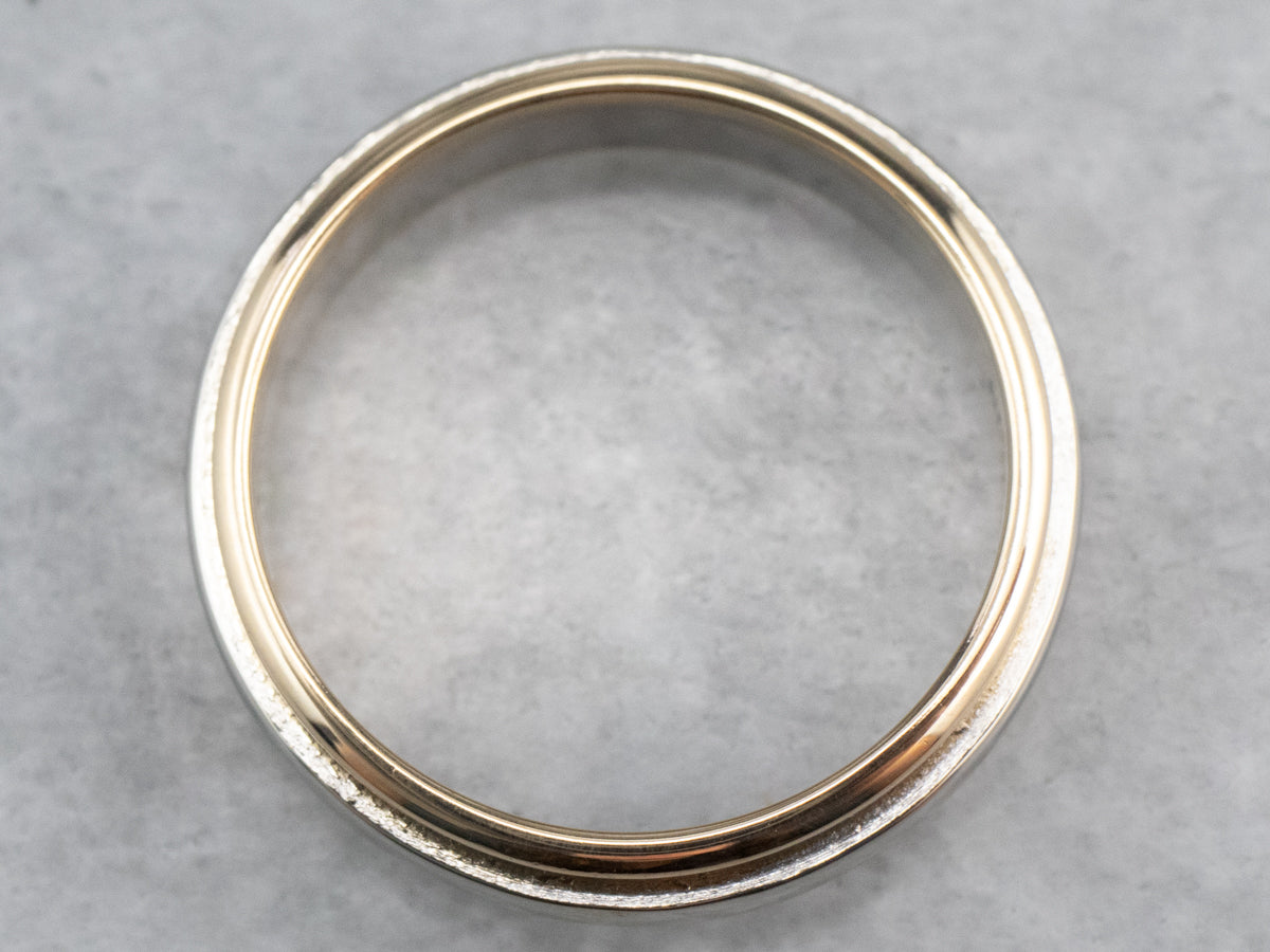 Two Tone 14K Gold Wedding Band