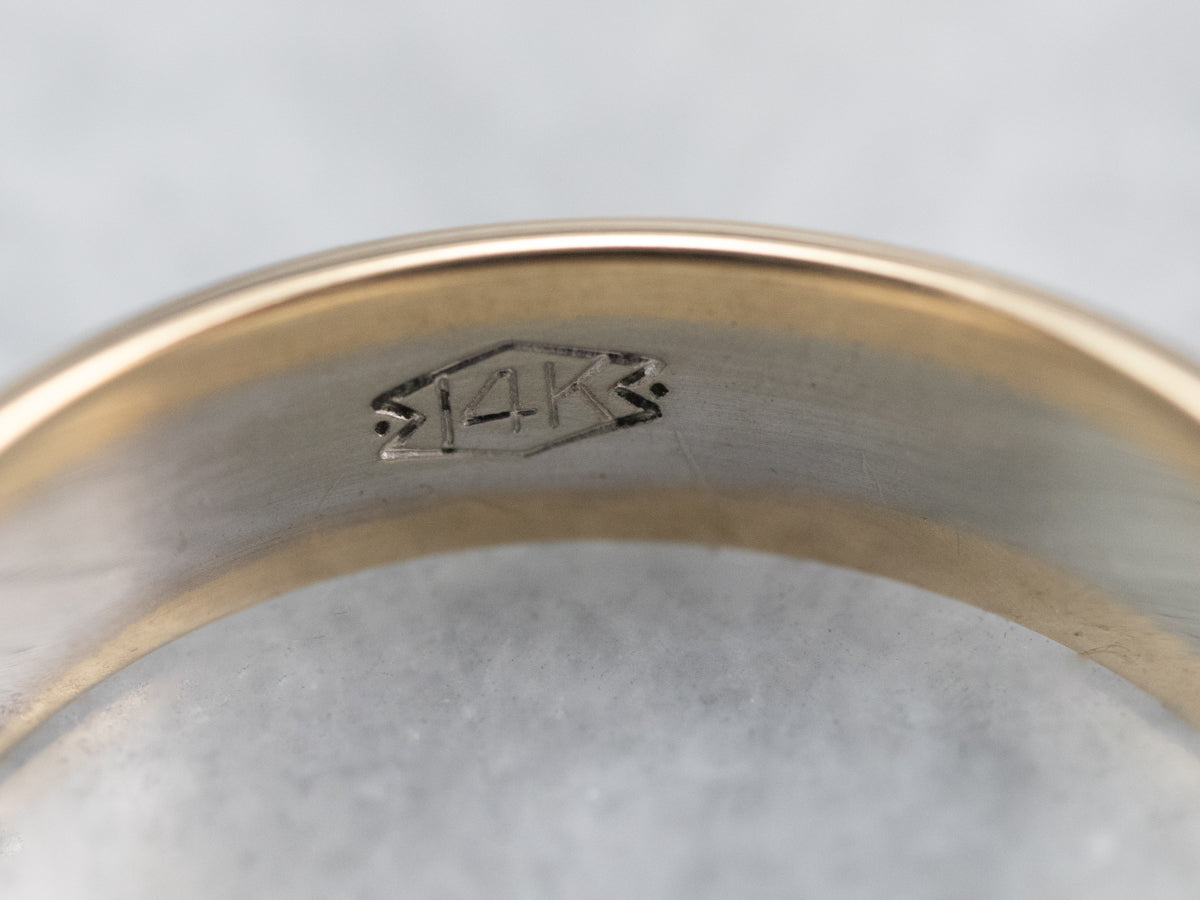 Two Tone 14K Gold Wedding Band