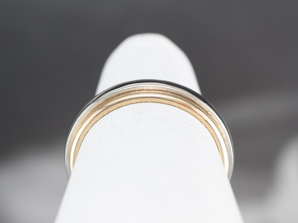Two Tone 14K Gold Wedding Band