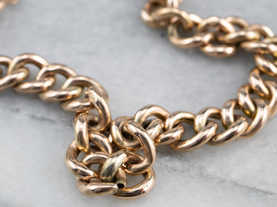 Antique Rose Gold Padlock Chain Bracelet