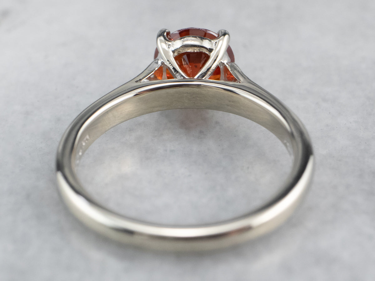 Sleek Orange Zircon Solitaire Ring