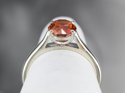 Sleek Orange Zircon Solitaire Ring