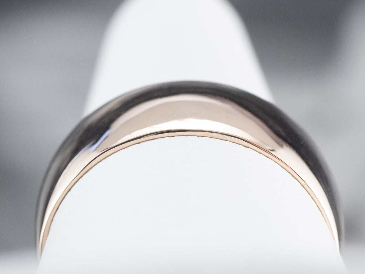 Antique Rose Gold Wide Wedding Band Ring