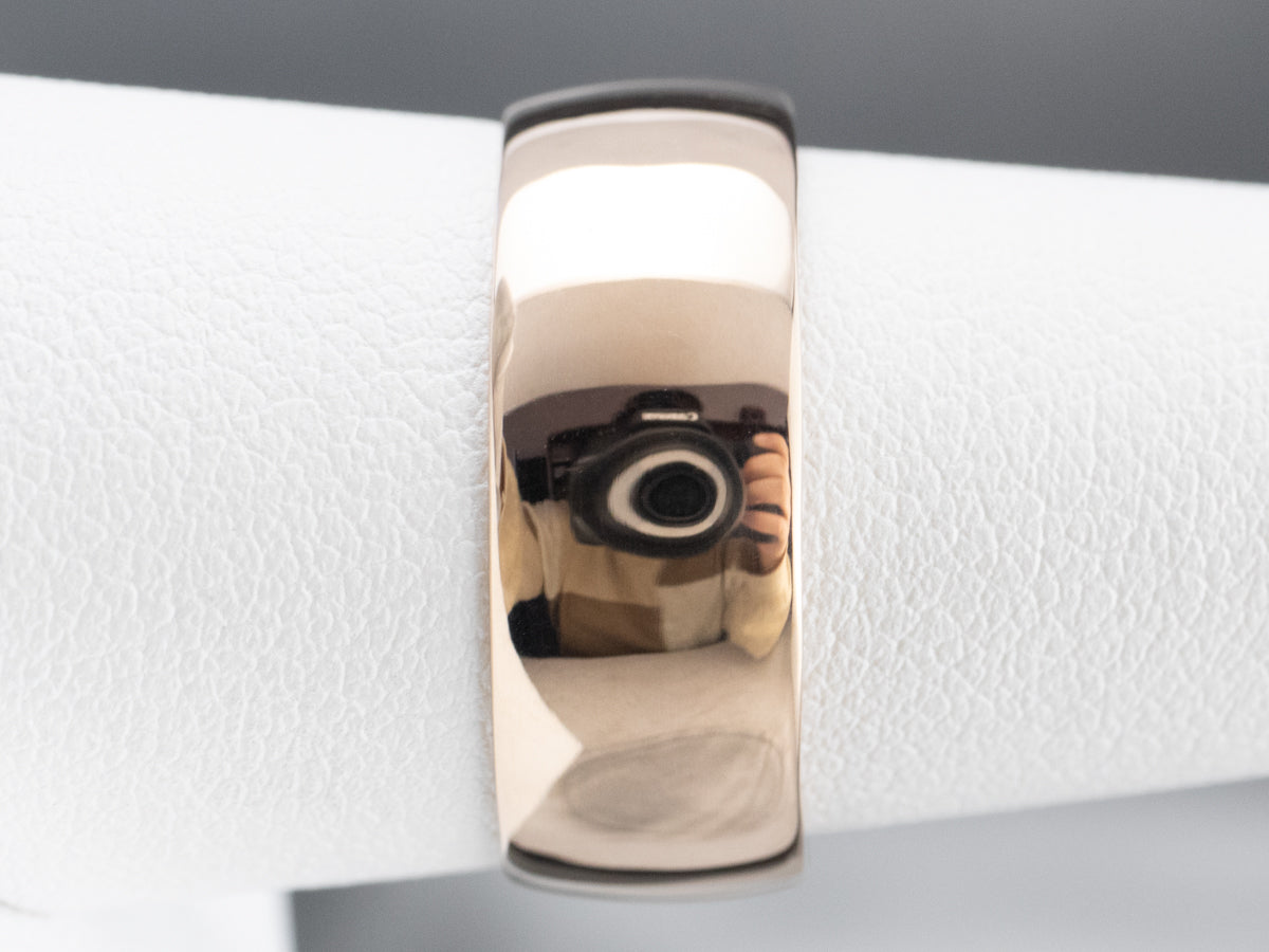 Antique Rose Gold Wide Wedding Band Ring