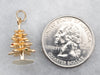 Vintage Enamel 14K Gold Christmas Tree Charm
