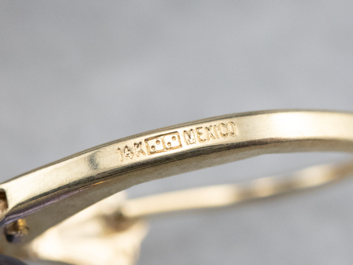 Synthetic Alexandrite Gold Bar Drop Earrings