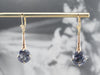 Synthetic Alexandrite Gold Bar Drop Earrings