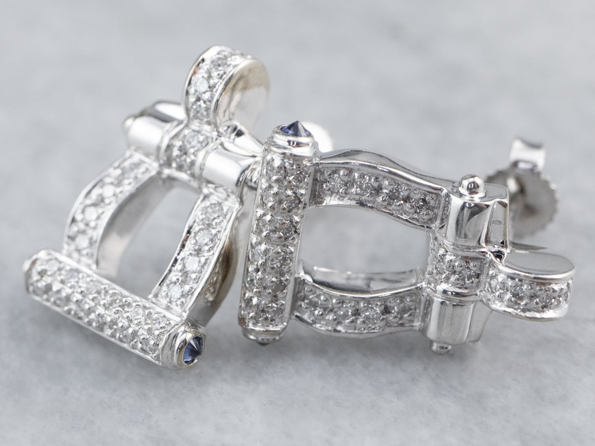 Pendientes colgantes de oro blanco de 18 quilates con diamantes