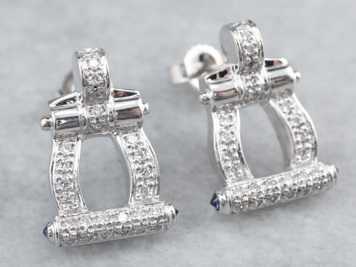 Diamond 18K White Gold Drop Earrings